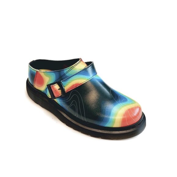 Dr Martens Shoes - Dr Martens Mens 8 Womens 9 Isham Genix Nappa Thermal Map Leather Slingback Mule